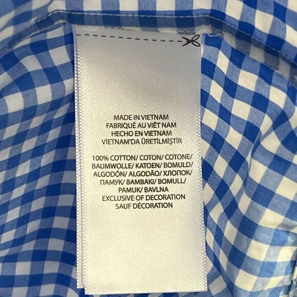 Ralph Lauren Collared Long Sleeve Button-Down Plaid Blue & White Shirt Size XL - Picture 4 of 5